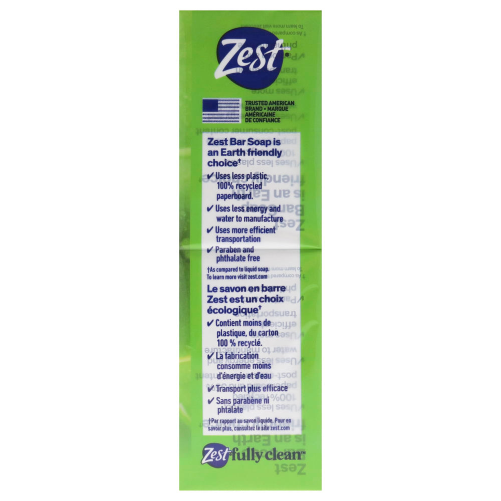 Zest Jabón con envase transparente, práctico para almacenamiento diario.