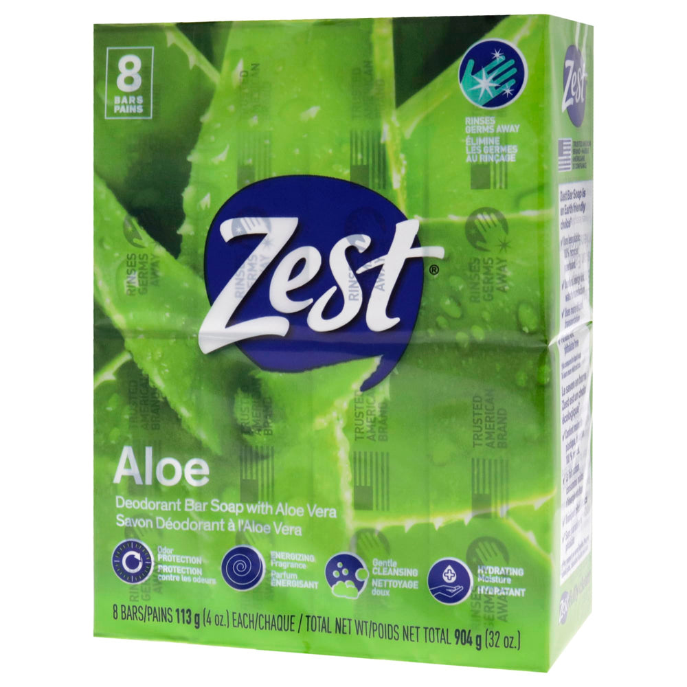 Zest Jabón 8 barras: textura suave para piel hidratada.