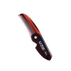 ZEUS folding mustache comb open for on-the-go beard and lip-area styling