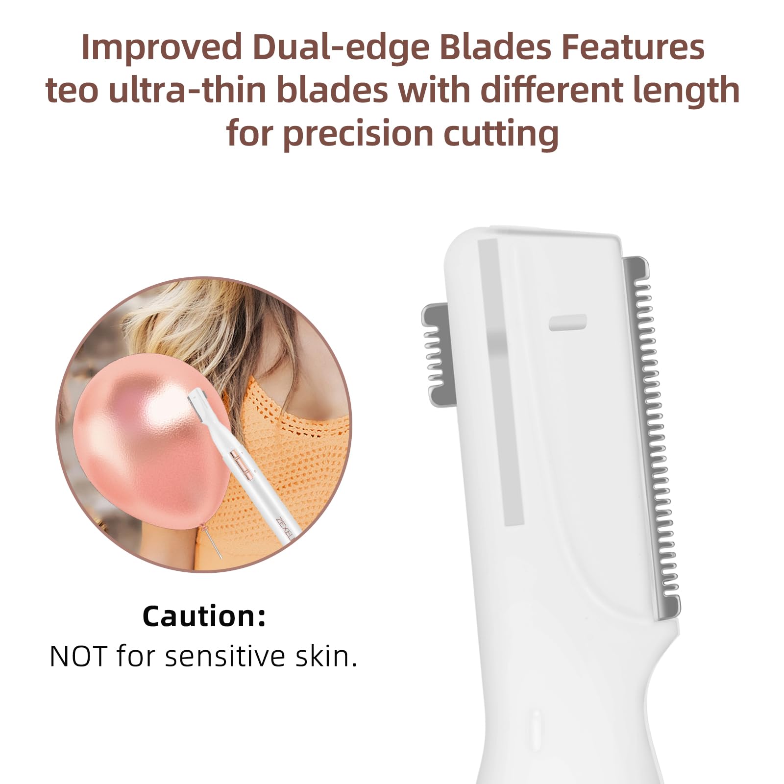 ZEXELLER Eyebrow Trimmer safety system reduces irritation during shaping