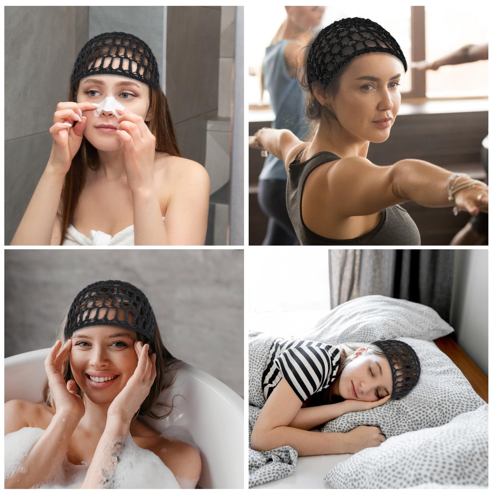 ZEYIYER crochet hair net with elastic fit stays in place.
