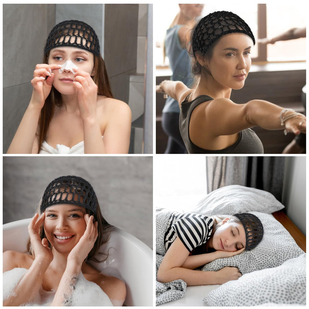 ZEYIYER crochet hair net with elastic fit stays in place.