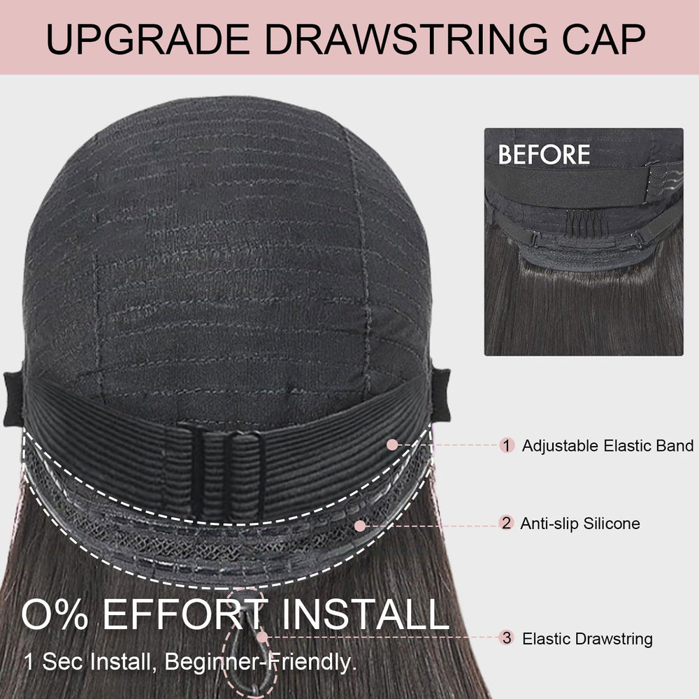ZHENGON bob wig 3D dome cap breathable and secure.