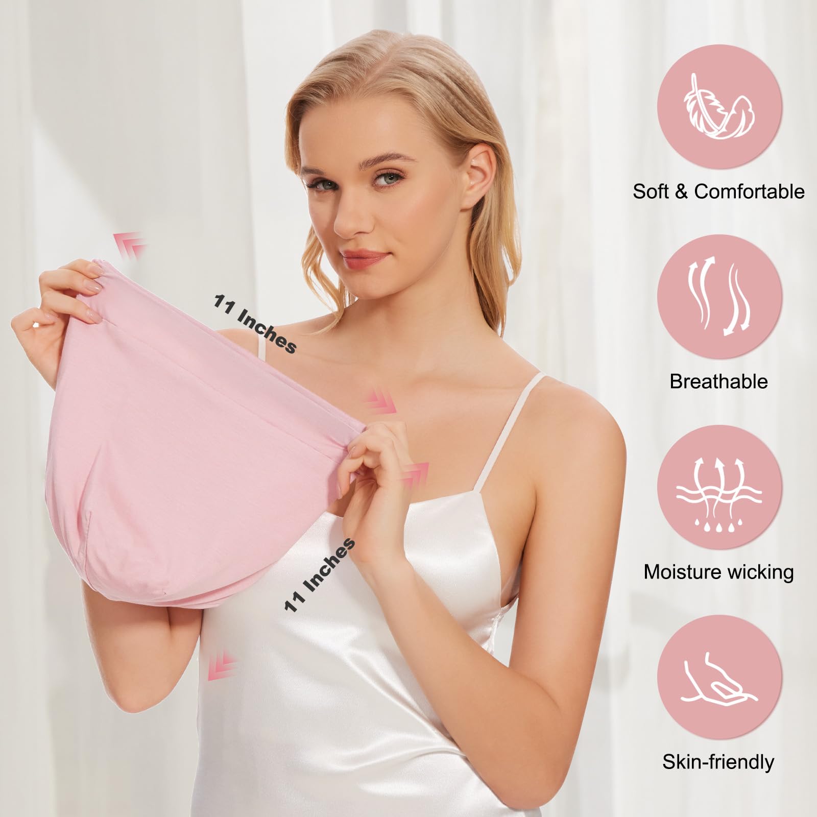 Bonete ZHENSILK para cabello rizo protege durante la noche