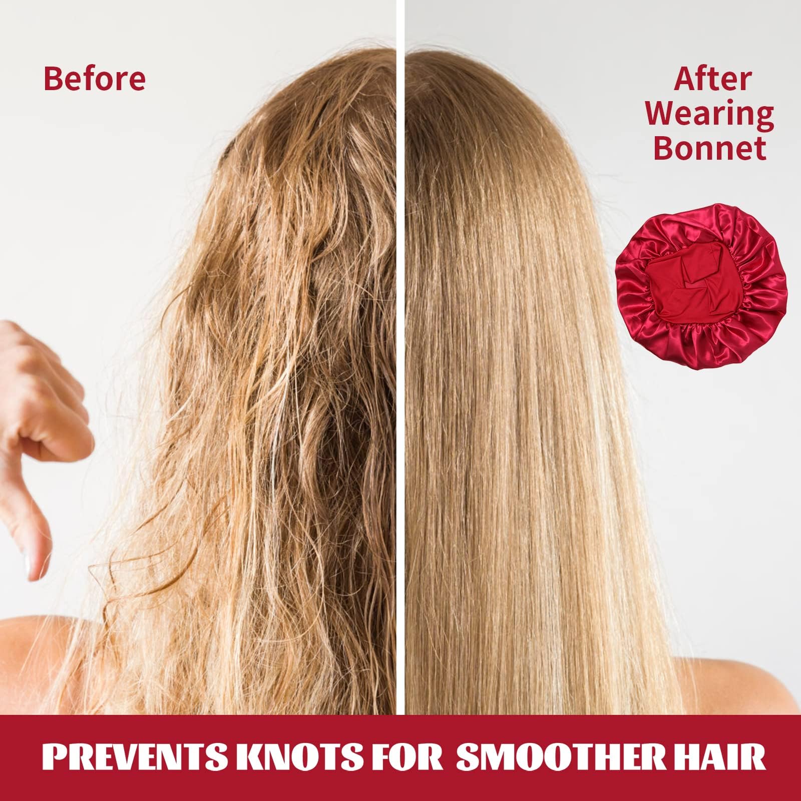 ZHENSILK bonete dormir textura suave, ideal para cabello rizado y natural
