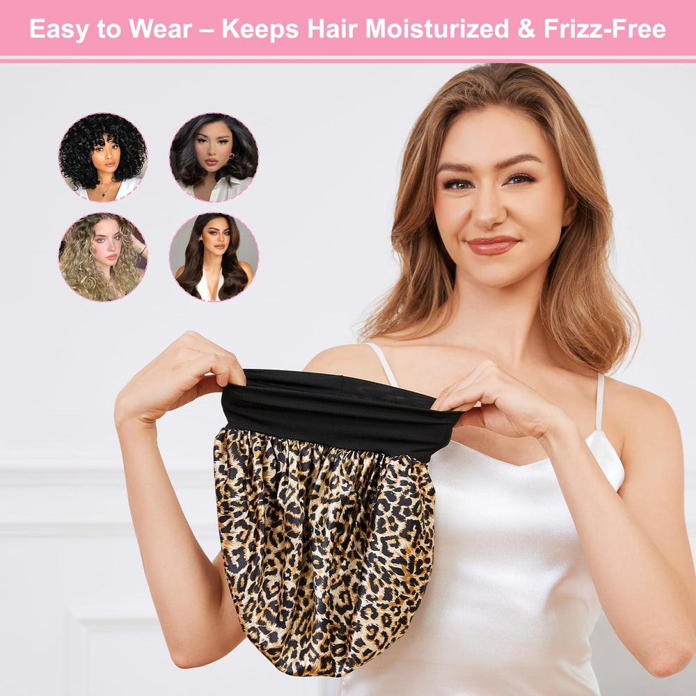 ZHENSILK curly-hair protection bonnet helps define curls without snagging.