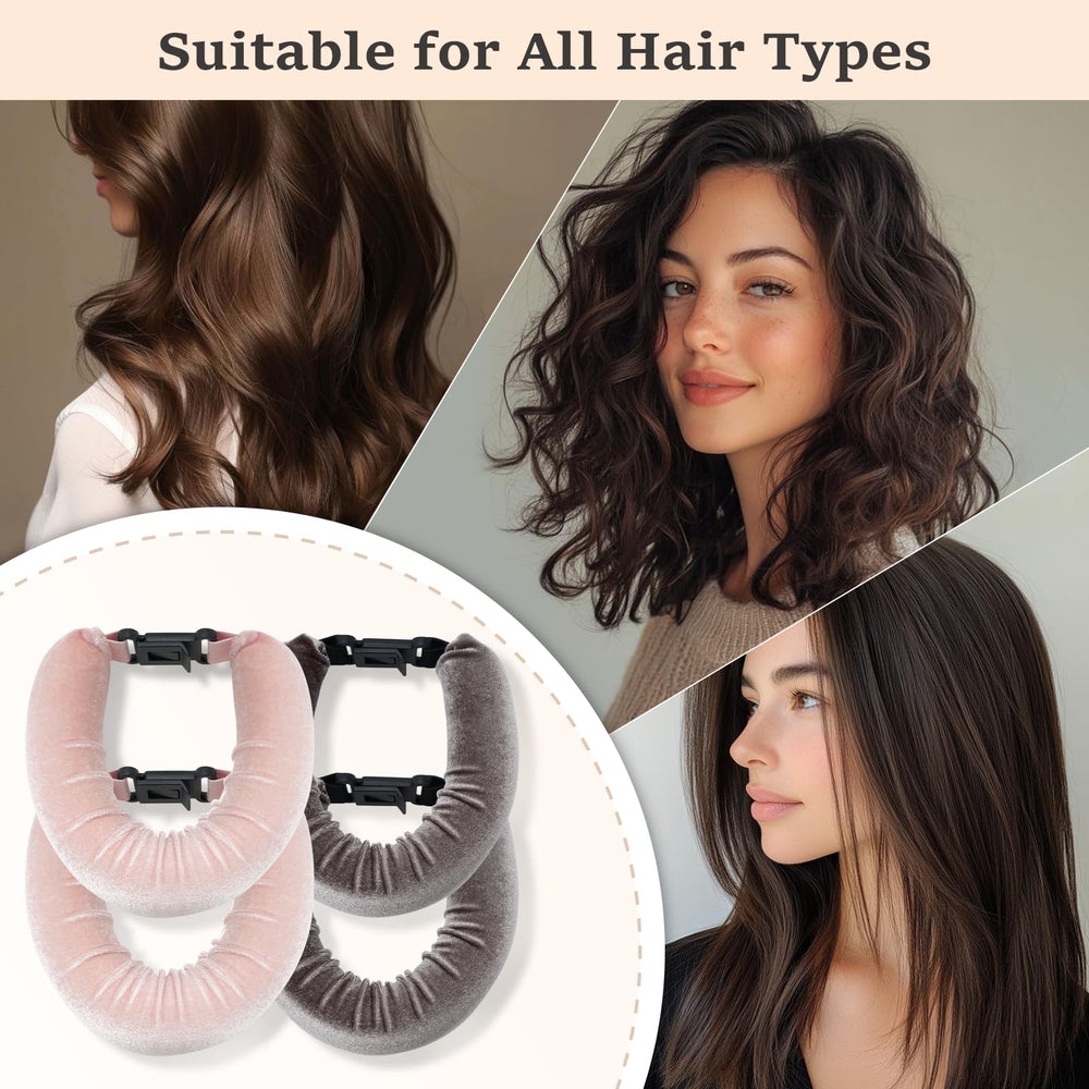 ZHENSILK four-piece curlers arranged for easy curl direction and volume