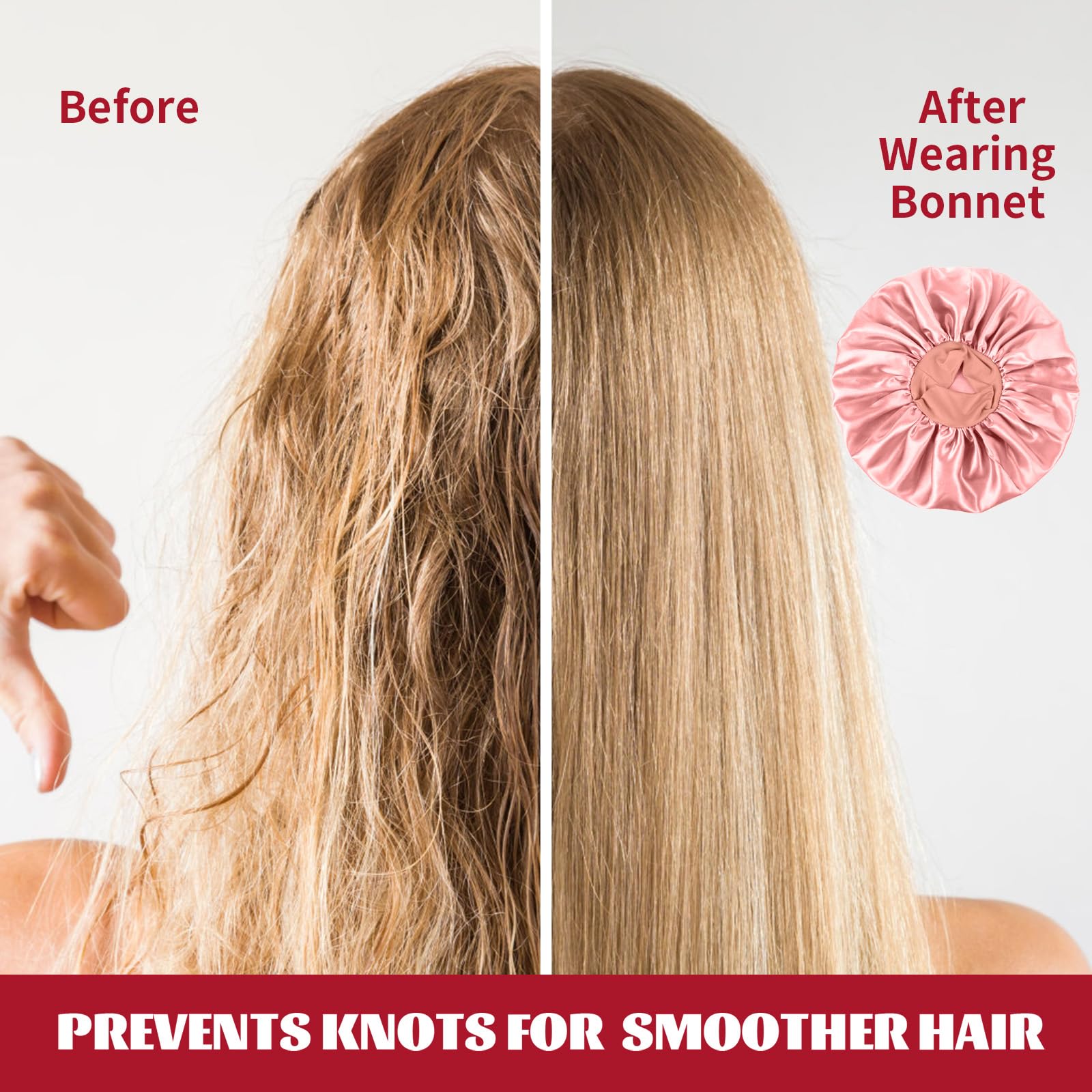 ZHENSILK satin cap reduces hair friction for smoother, less tangled hair