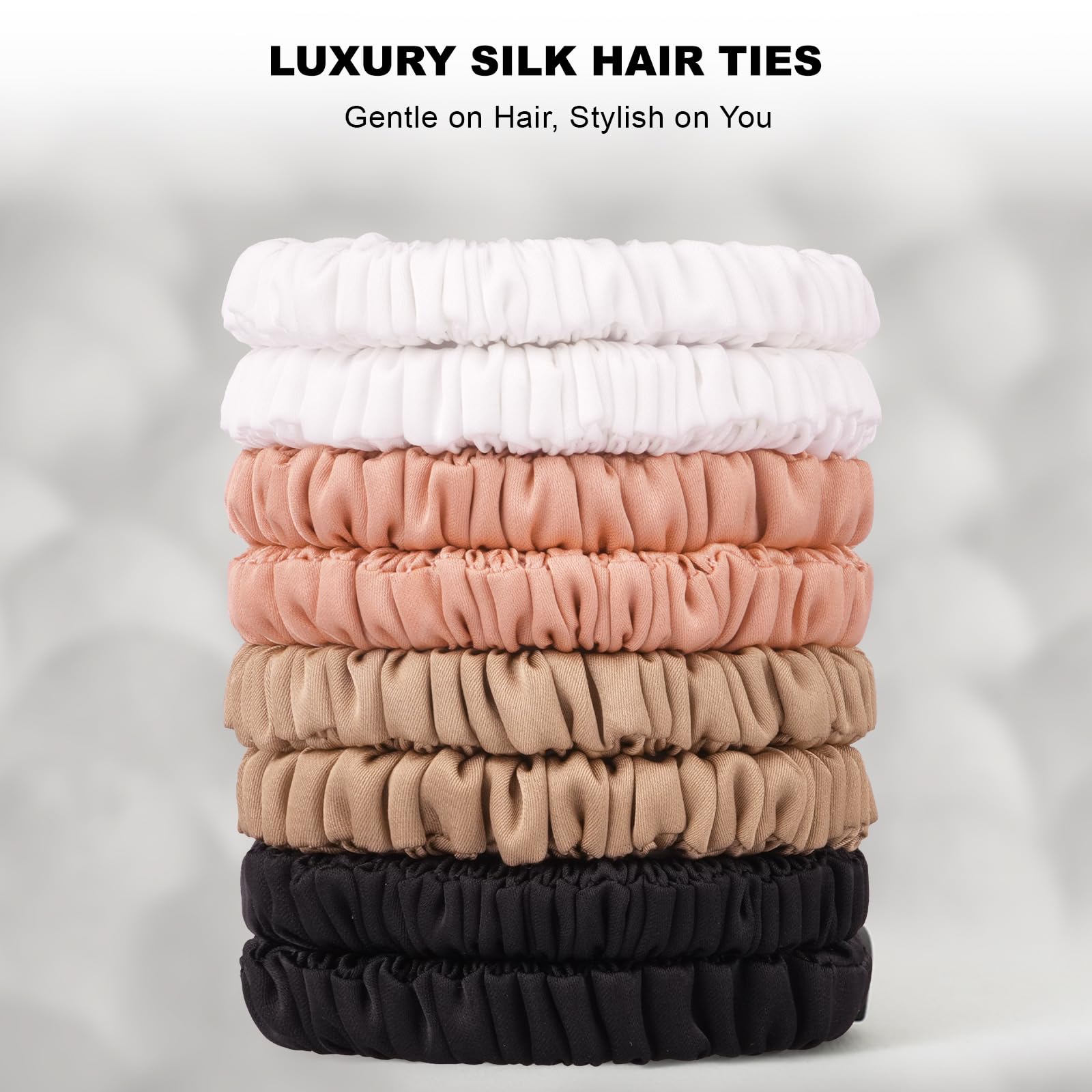 ZHENSILK lazos de seda marrón para trenzas y moños