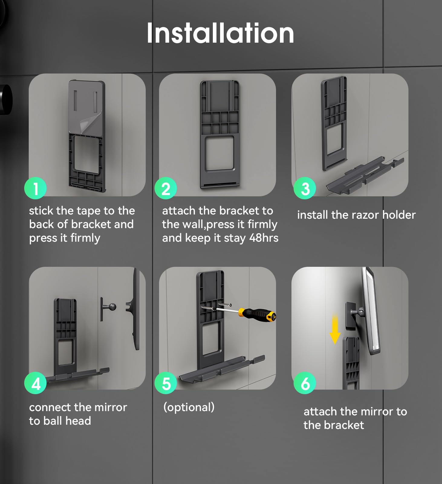 Zhenyemei mirror rotation feature for flexible angles in small bathrooms