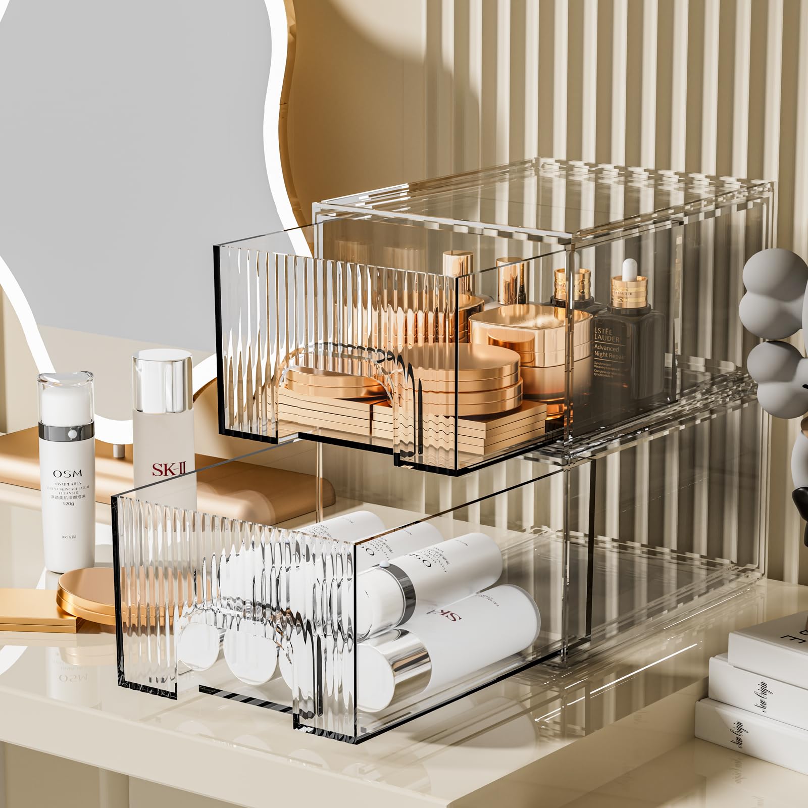 ZHIAI multipurpose storage drawer for pantry or office supplies, neatly sorted.