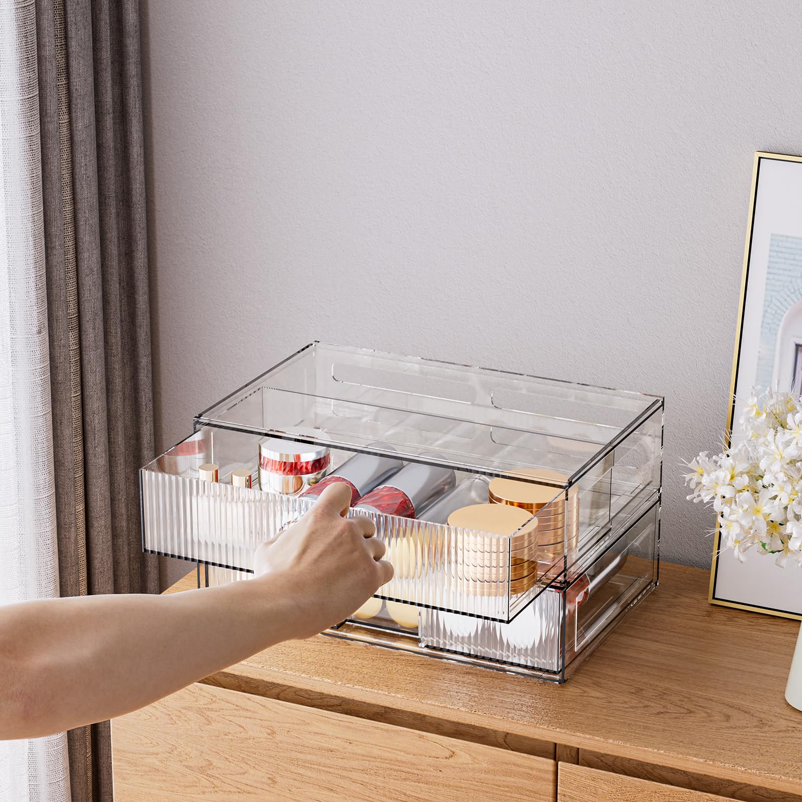 ZHIAI transparent acrylic storage solution for neat shelves