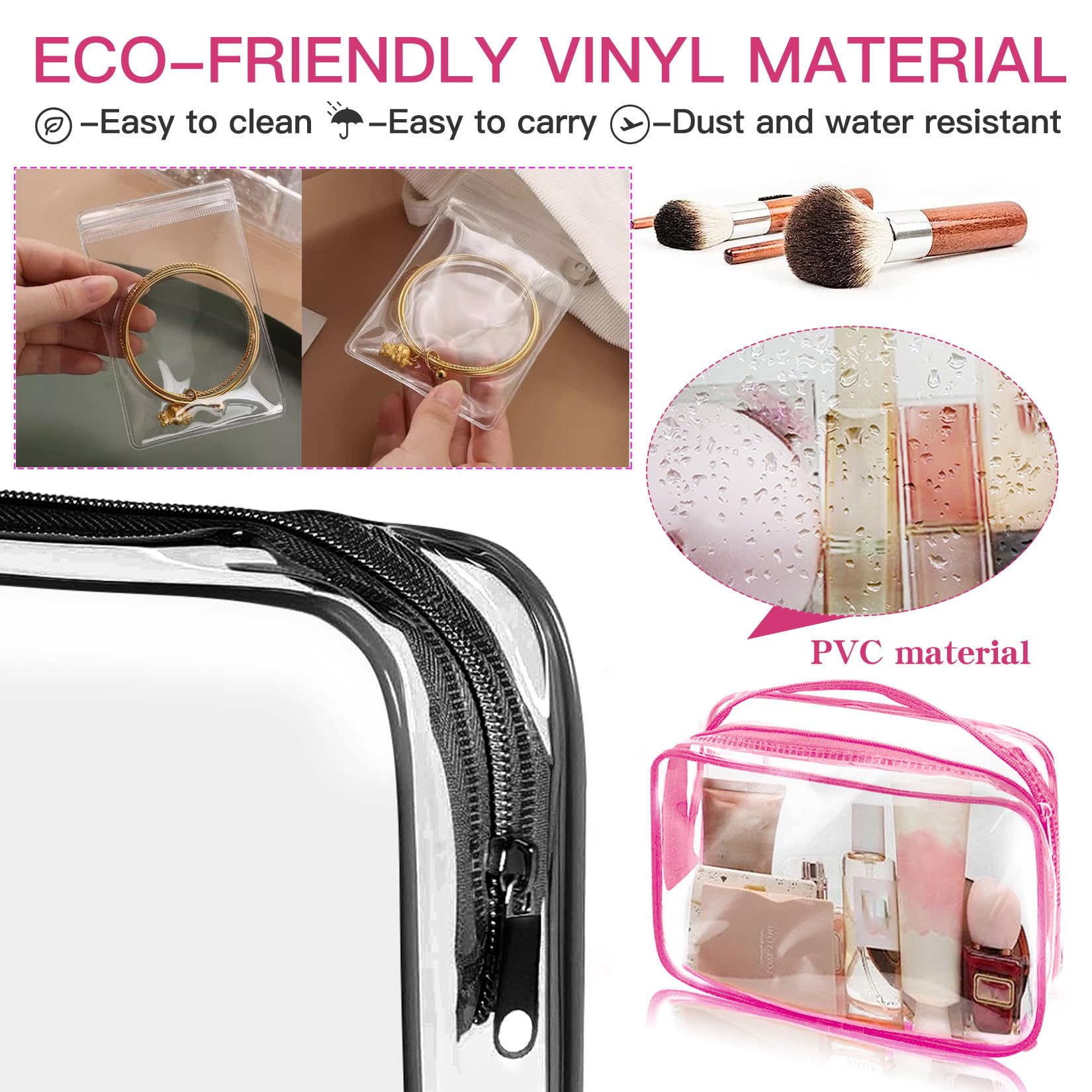 ZHOOGE makeup bag with zipper for easy access to cosmetics