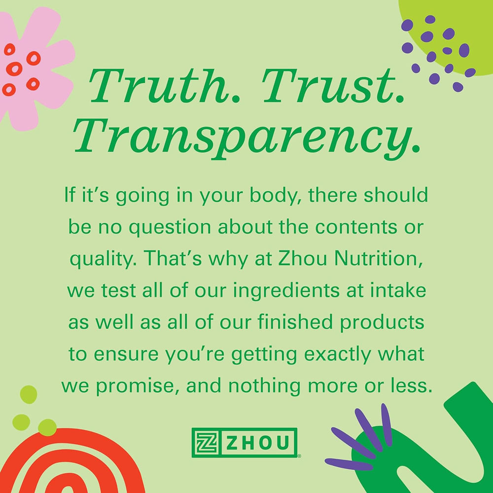 ZHOU Hairfluence packaging shows gluten-free non-GMO claim and Salt Lake City origin.