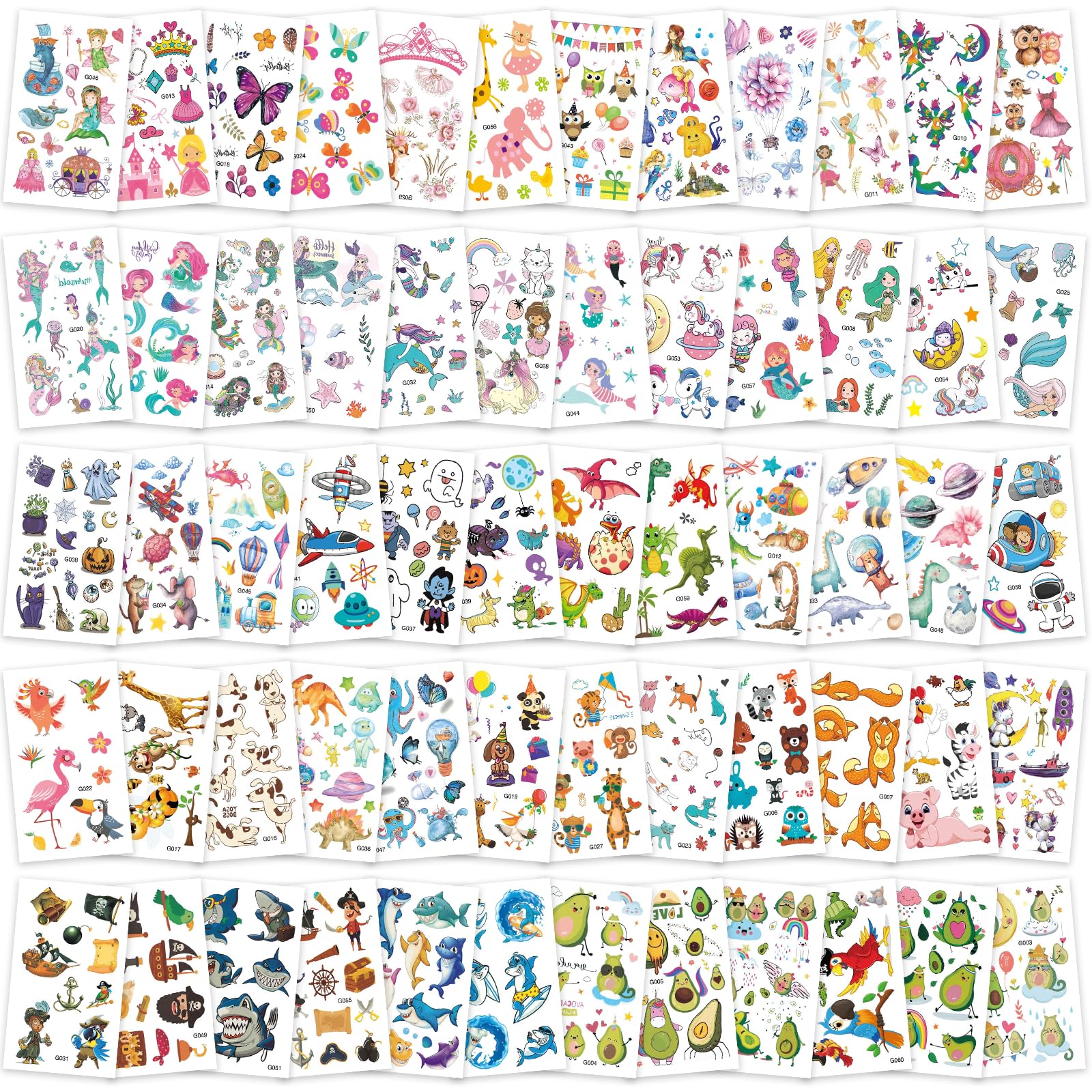 Tatuajes Zhtulck para niños, 60 hojas, juego creativo seguro para fiestas.