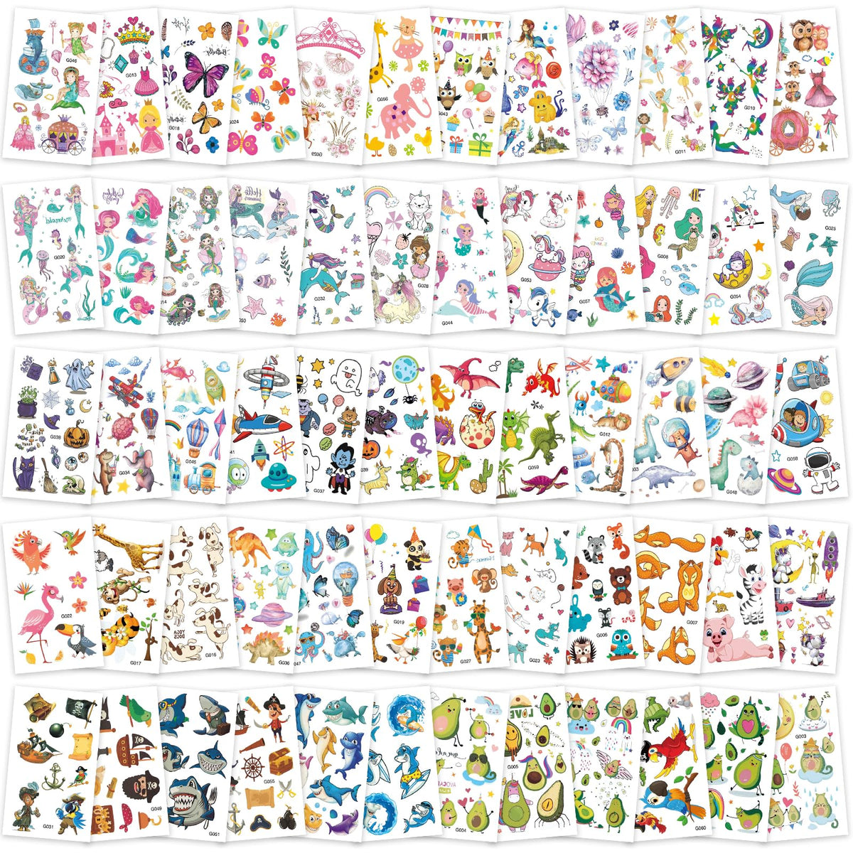 Tatuajes Zhtulck para niños, 60 hojas, juego creativo seguro para fiestas.