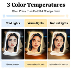 ZHUOTHAN mirror with three color temperatures for day or night looks.
