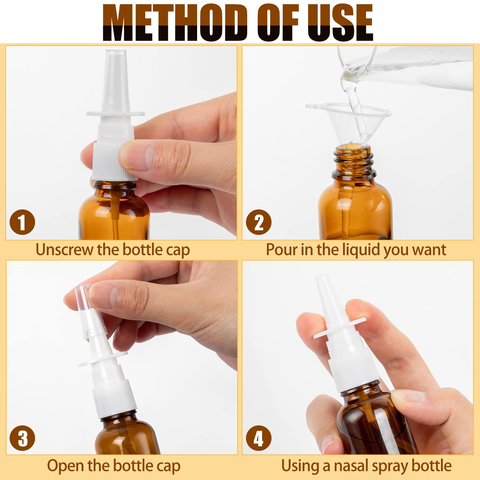 ZHWKMYP value pack with six amber bottles for versatile use