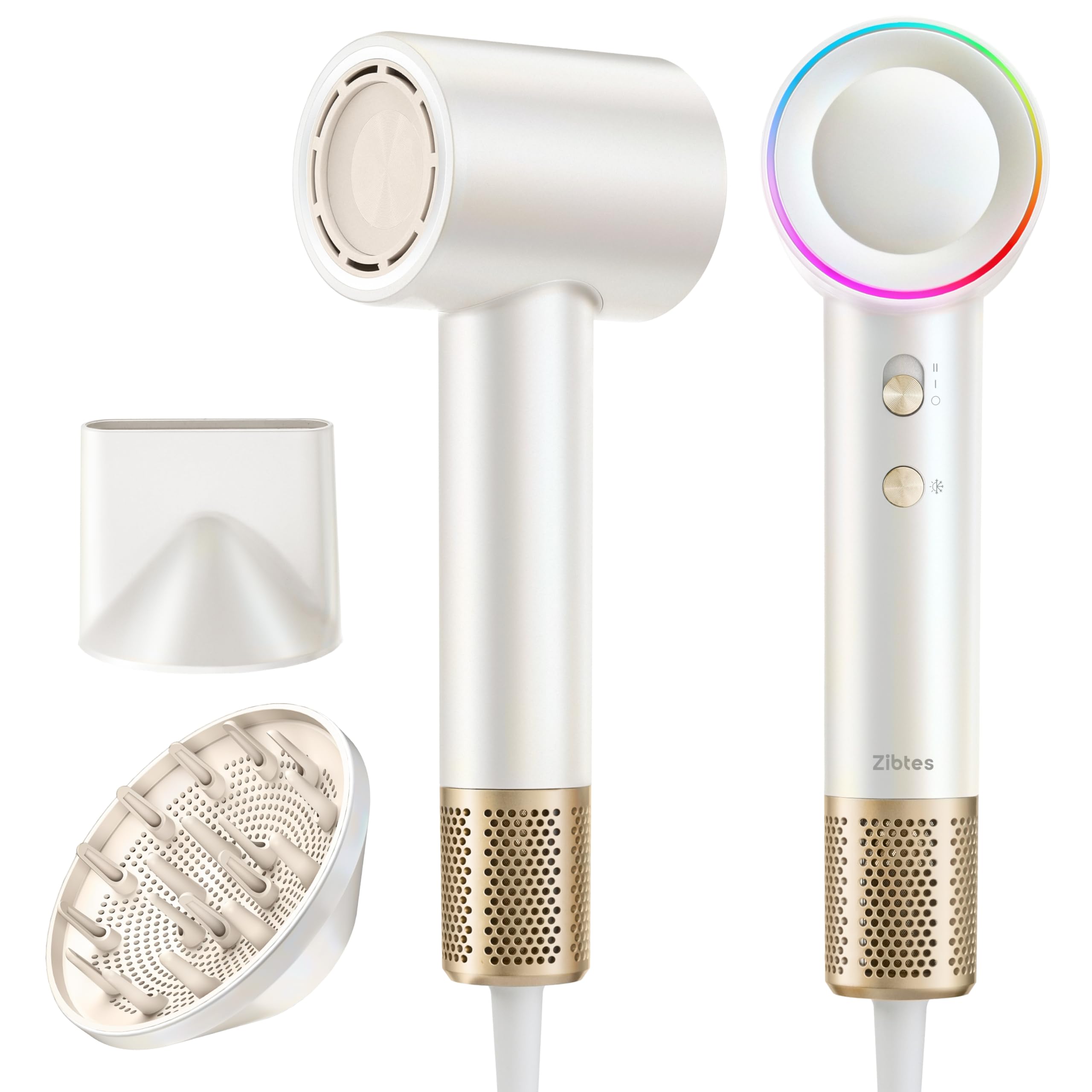 Zibtes high-speed hair dryer motor powering ultra-fast drying for busy mornings.