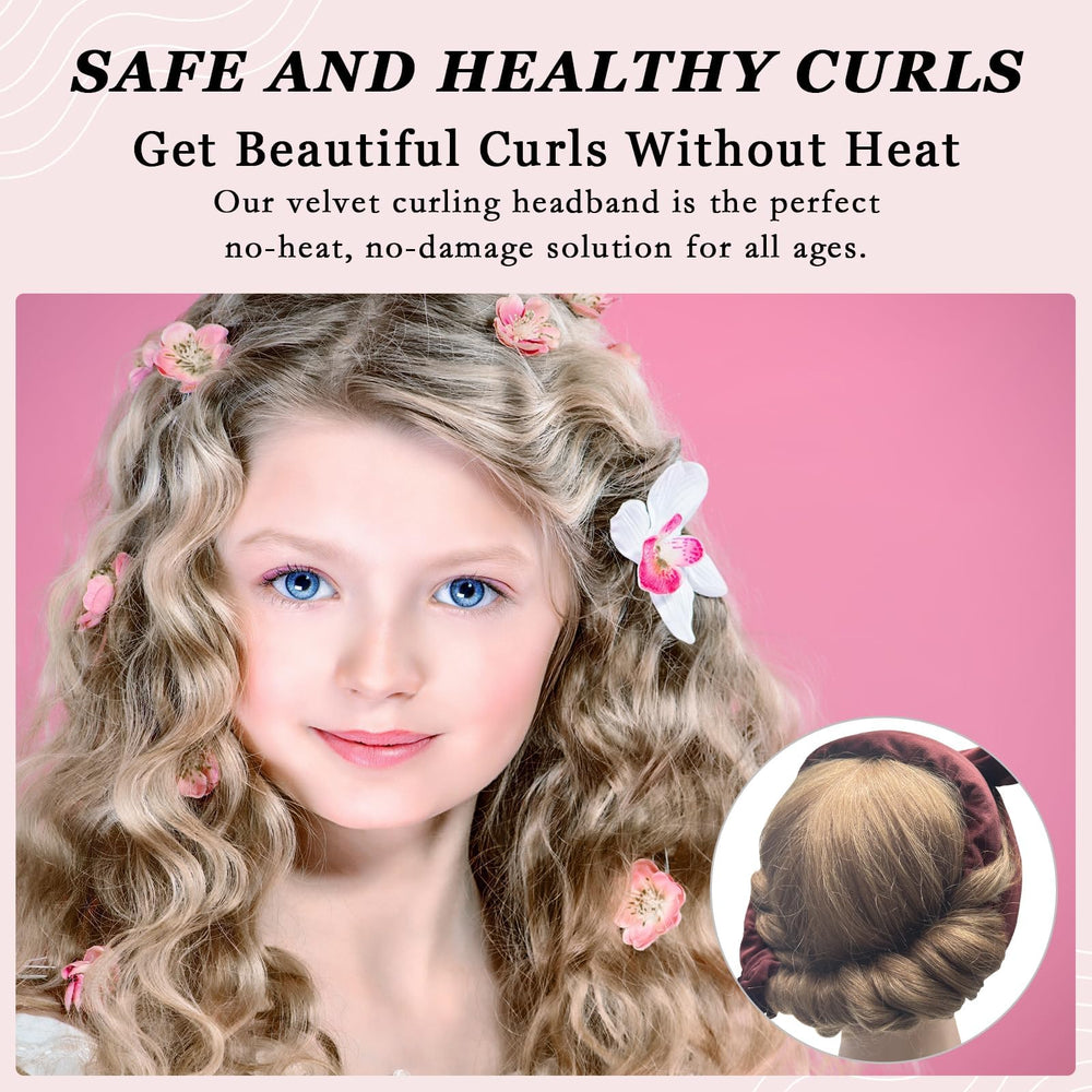 ZILAMPU 70-inch long curl headband on long hair for lasting style
