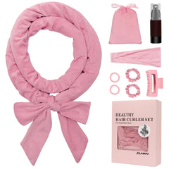 ZILAMPU heatless curls headband on head for effortless overnight styling.