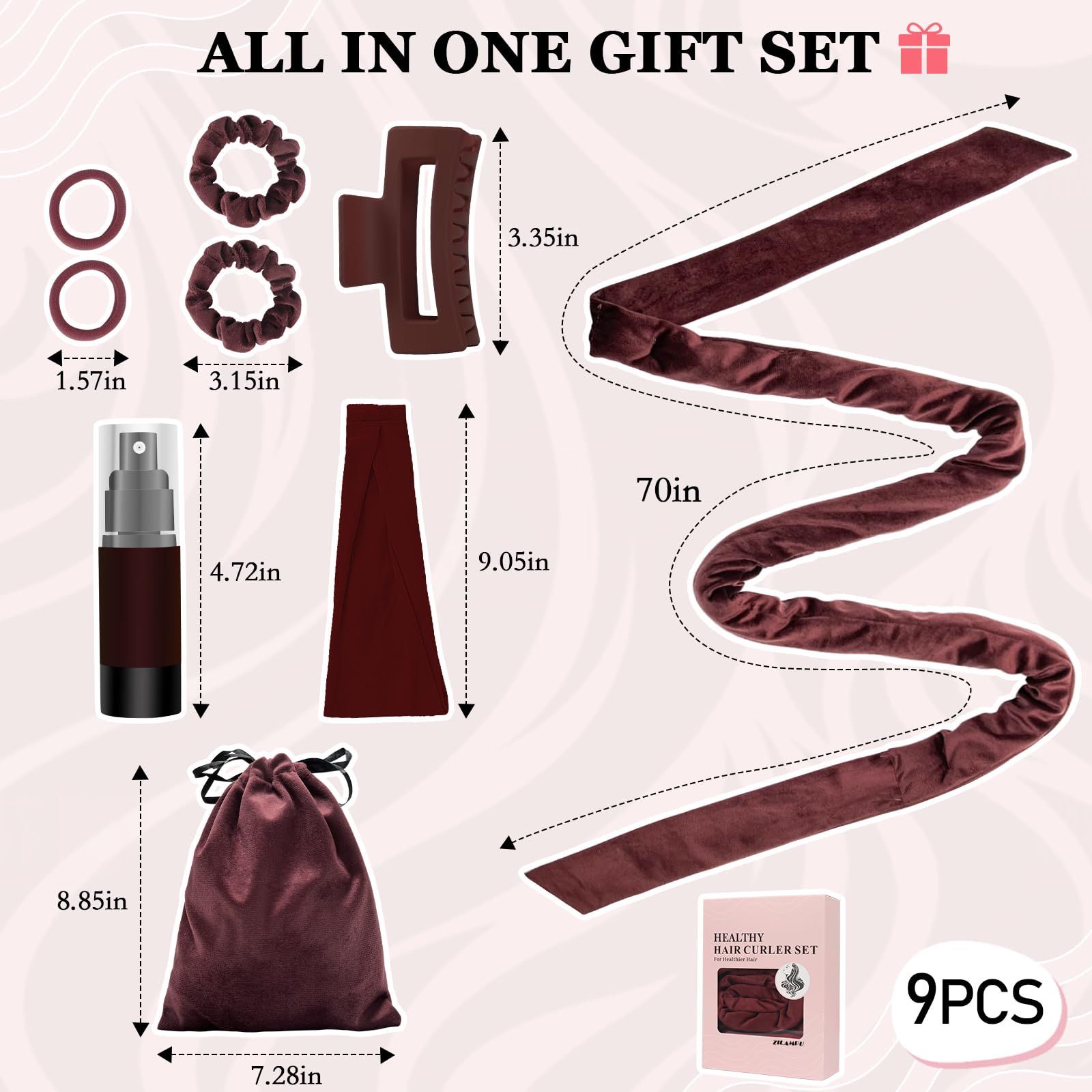 ZILAMPU velour storage bag keeps the set organized