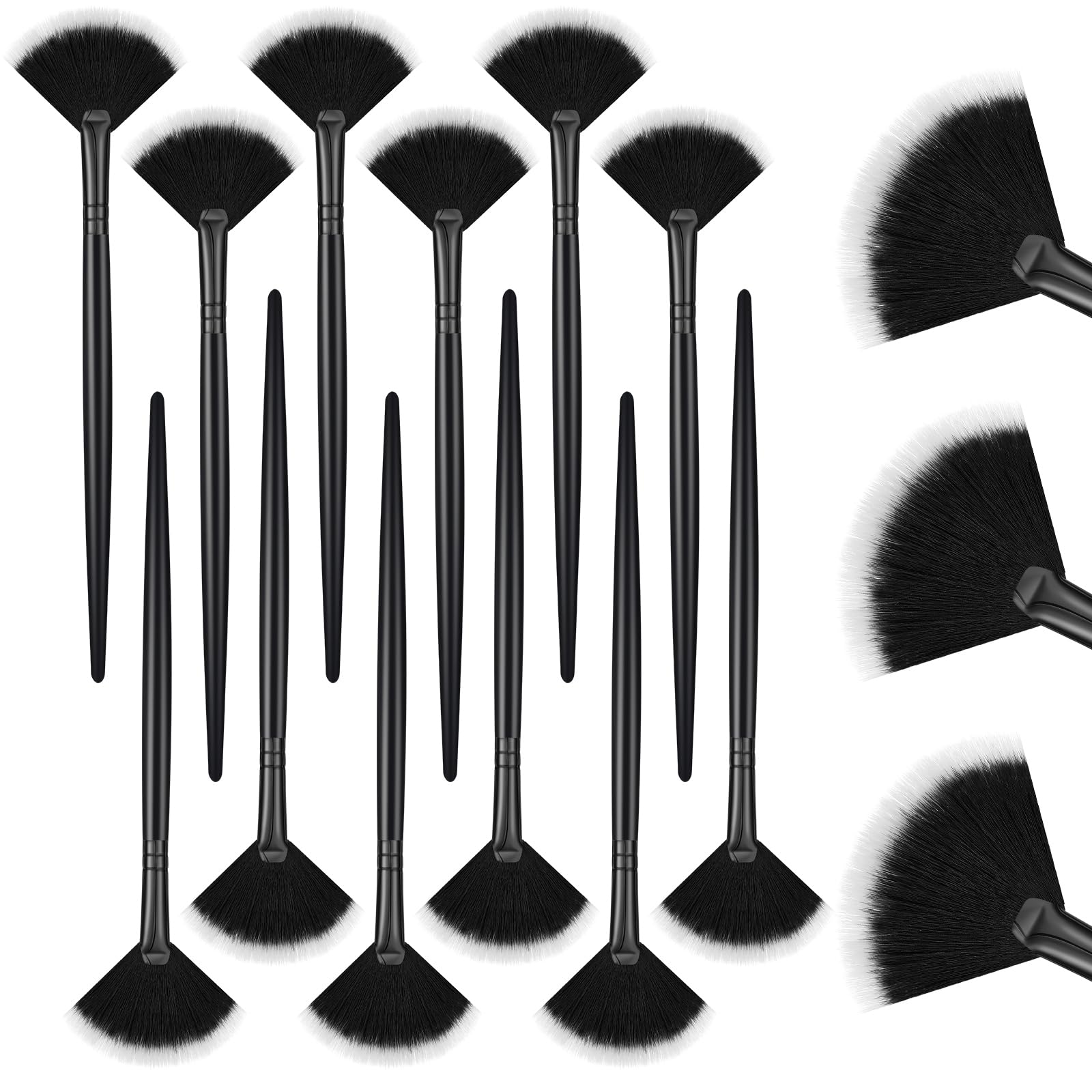 Ziliny 12-piece soft facial fan brush pack for precise mask application