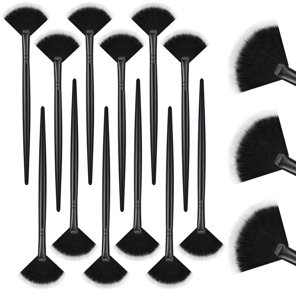 Ziliny 12-piece soft facial fan brush pack for precise mask application
