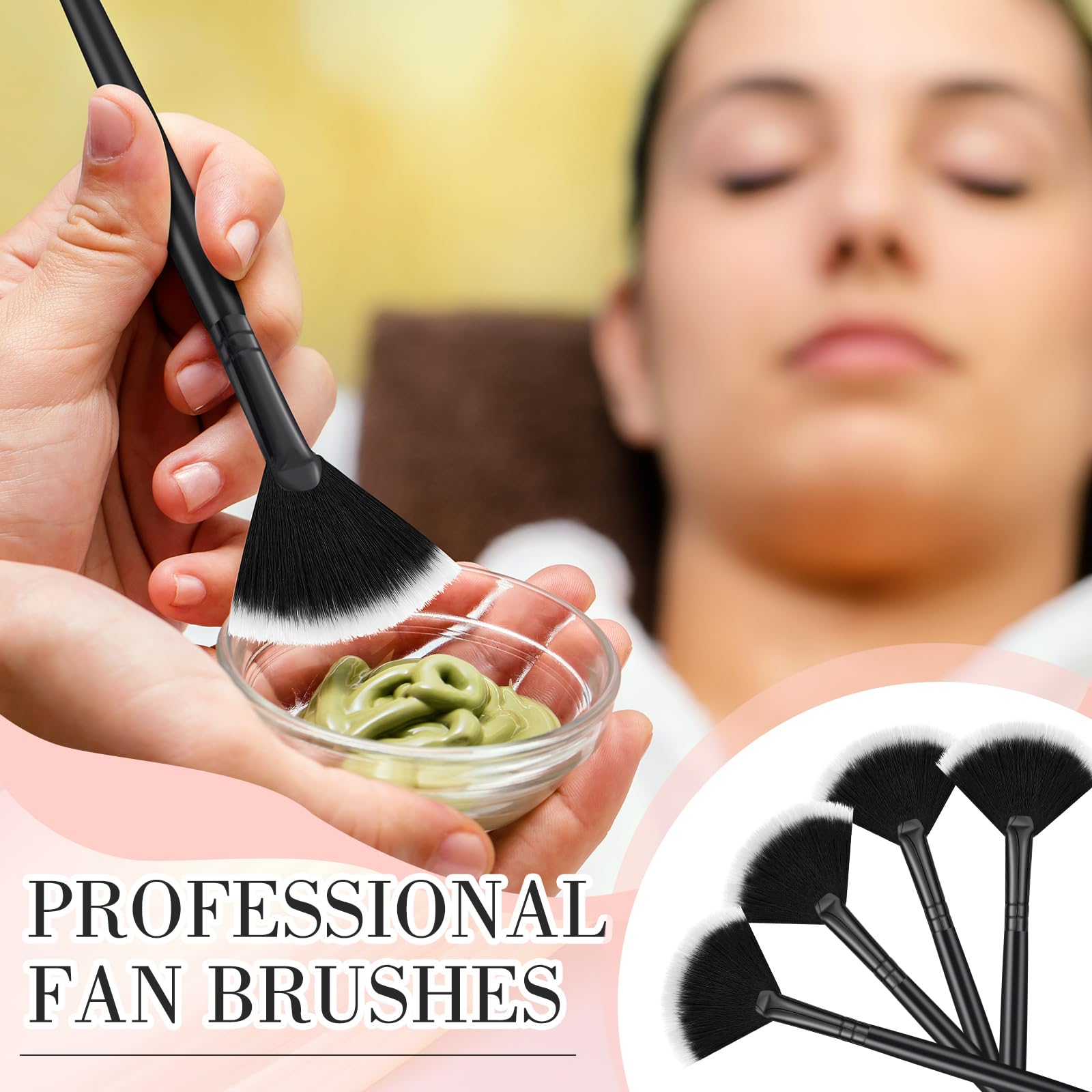 Ziliny soft bristle fan brush ideal for mud masks