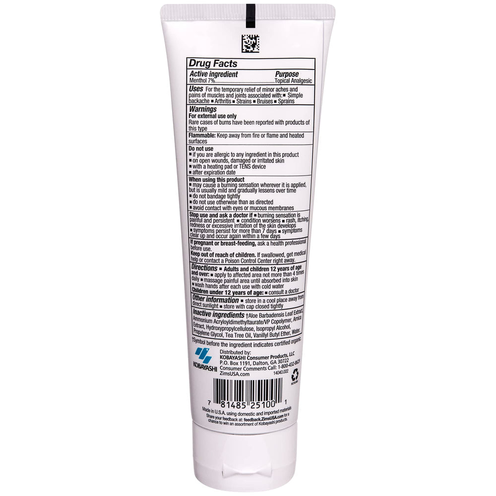 Zim's Max Freeze Pro Formula Gel packaging: convenient 4 oz bottle for on-the-go relief.