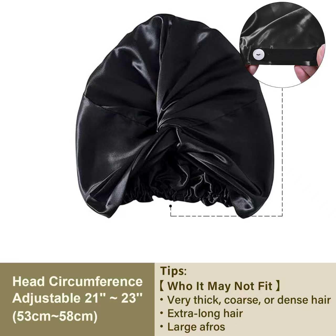 Glossy, durable finish of ZIMASILK 22 Momme silk bonnet.