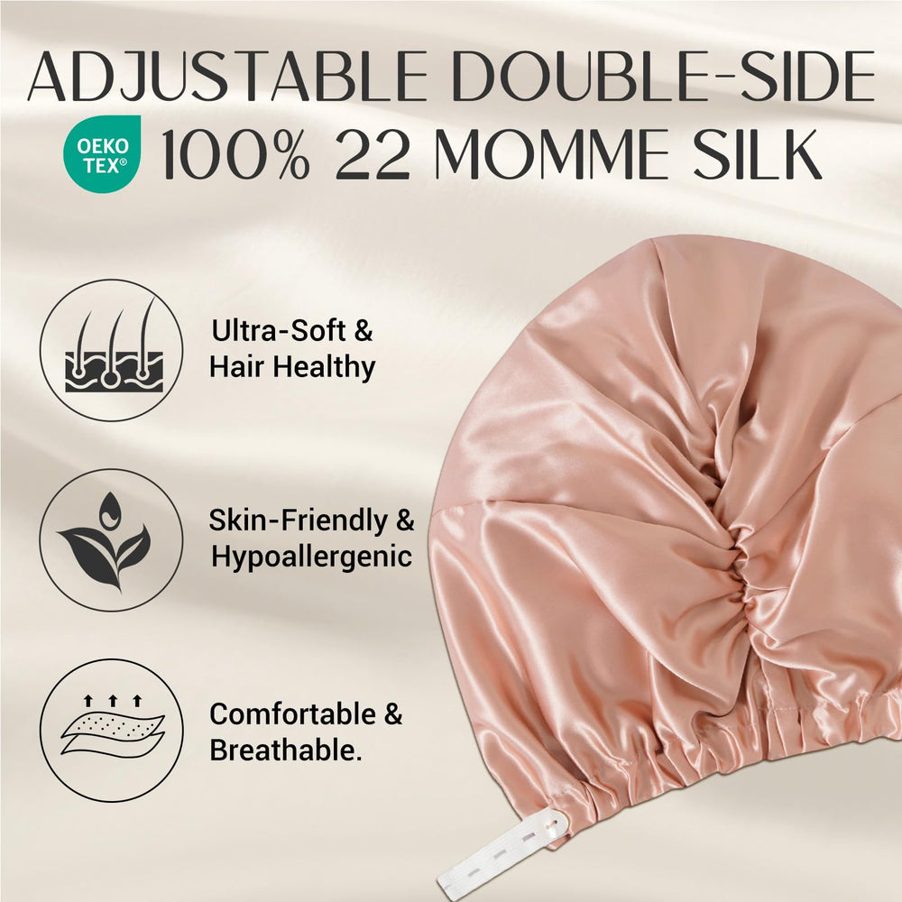 ZIMASILK 22 momme bonnet showcases premium mulberry silk for gentle, durable hair care.