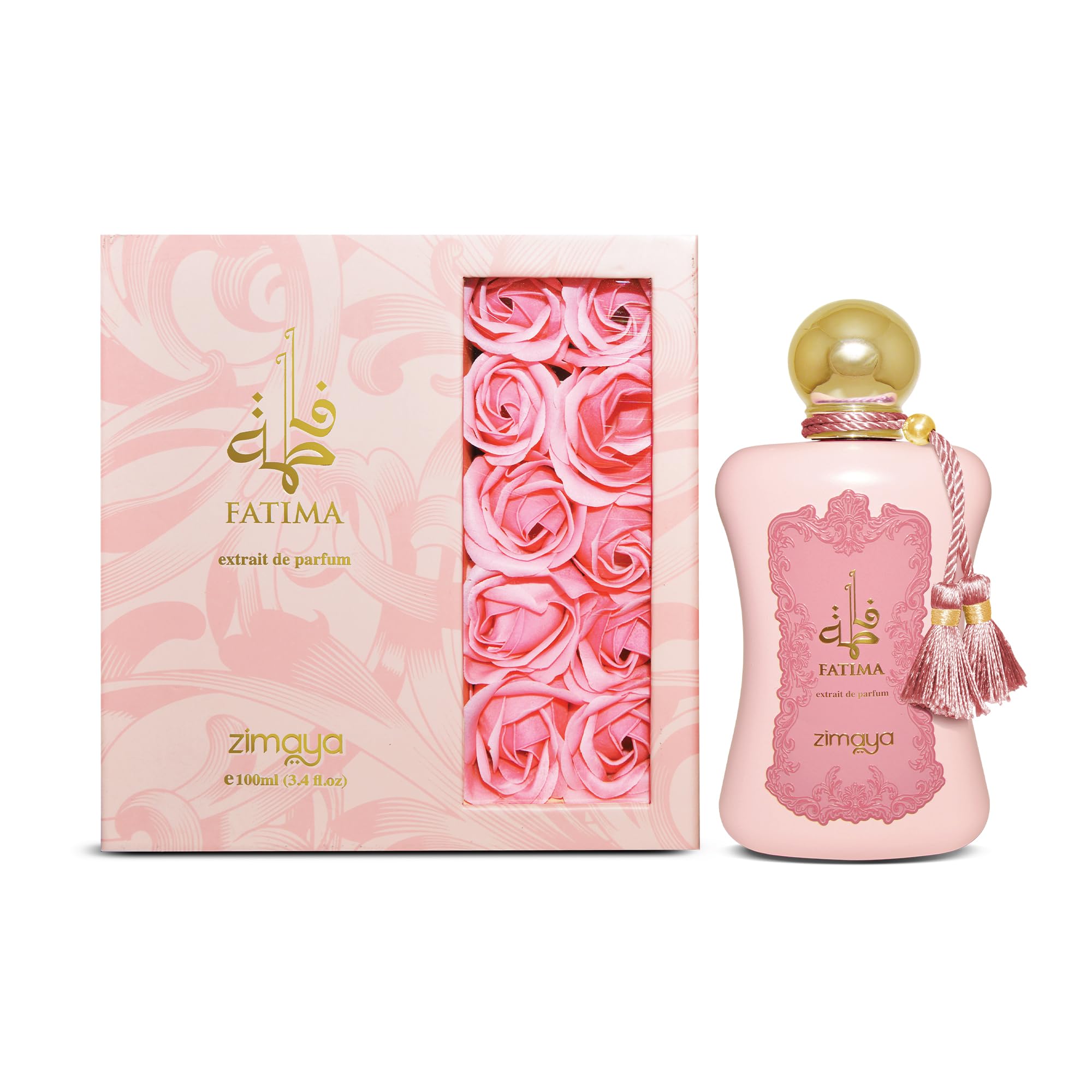 Close-up of Zimaya Fatima pink cap highlighting floral warmth