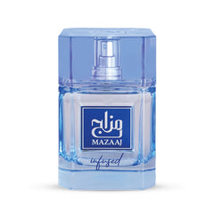 Zimaya Mazaaj Infused for Men bottle front view with citrus notes for a fresh start