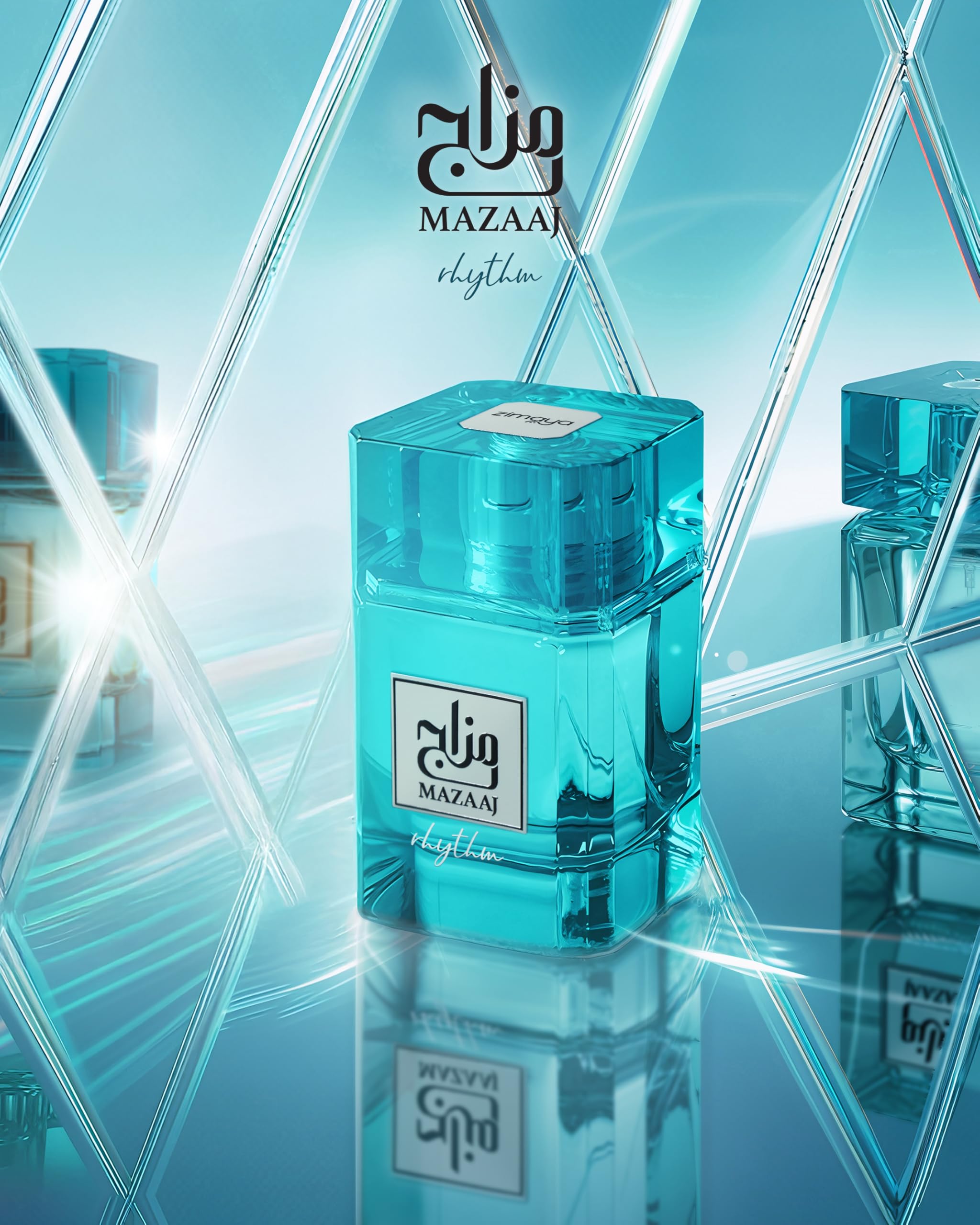 Zimaya Mazaaj Rhythm bottle-tilt-view suggesting versatile all-day wear.