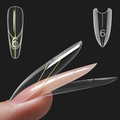 ZIMOOM Formas Dual Uñas con diseño sándwich, Almendra Redonda, extensión estable