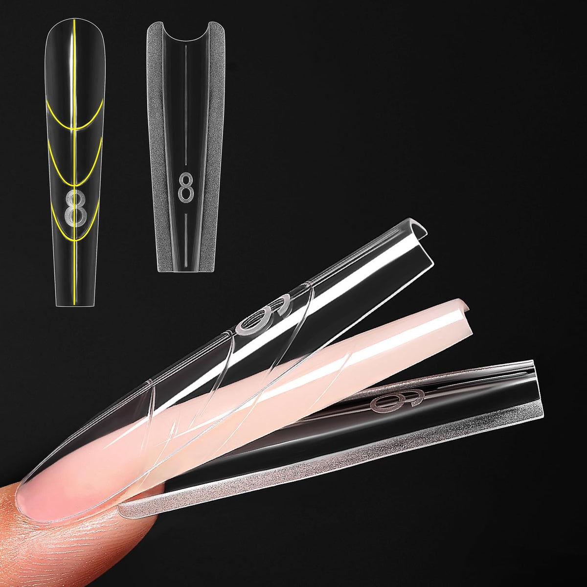 ZIMOOM formas sandwich dobles, extensión de uñas rápida y precisa.