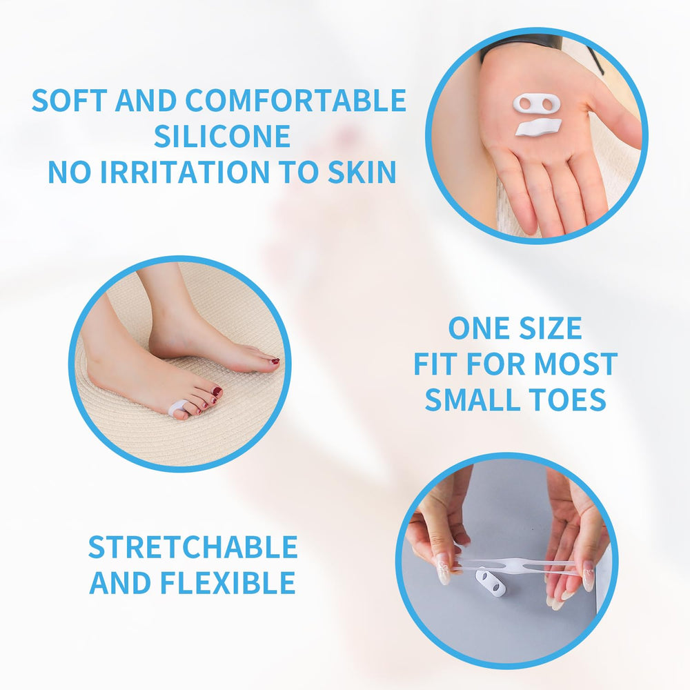 Zinyakon little toe spacer 12-pack minimizes friction in daily wear.