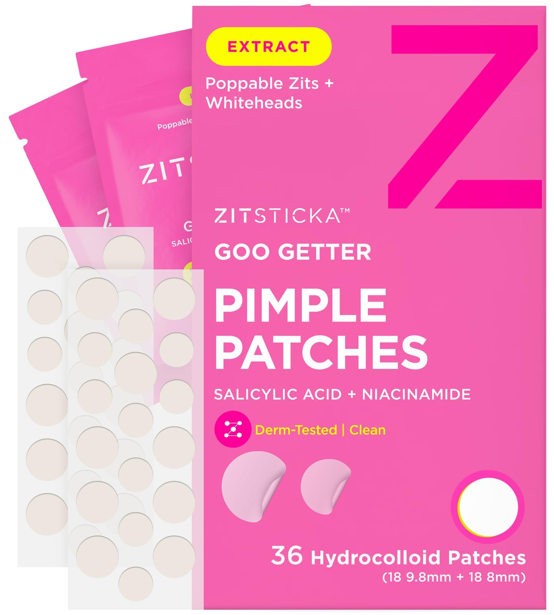 ZitSticka GOO GETTER: empaque de 36 parches para uso diario.
