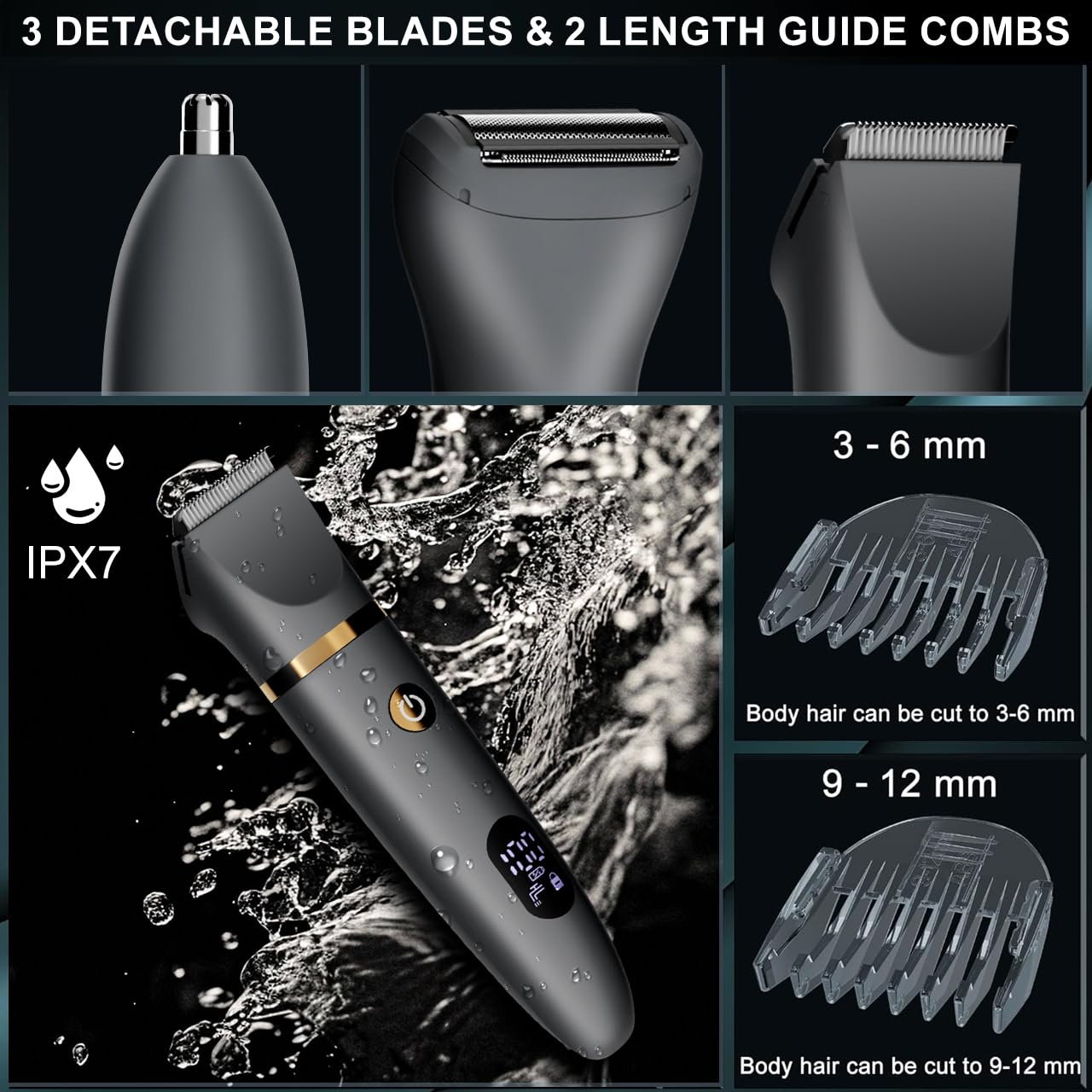 Zivelier ball shaver in IPX7 waterproof design for wet and dry use