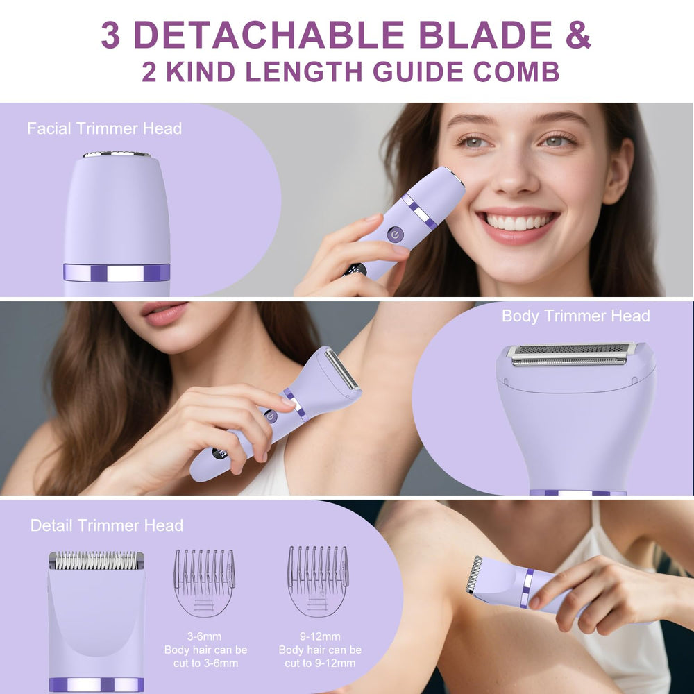 Zivelier body trimmer head for smooth hair removal on arms and legs.