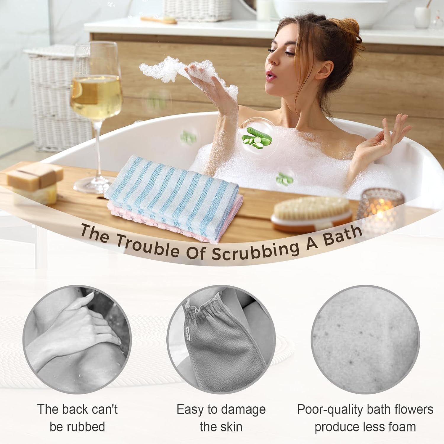 Toalla ZIVWAGX exfoliante para ducha, experiencia de cuidado en casa.