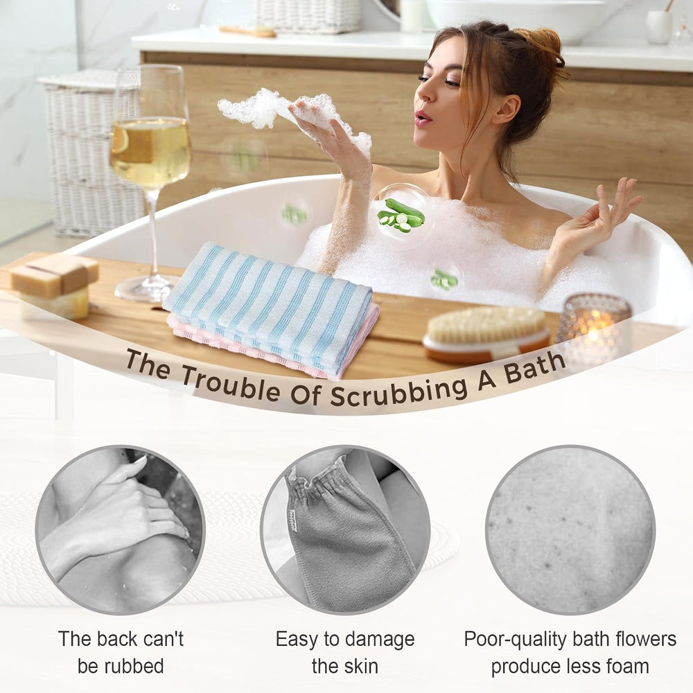 Toalla ZIVWAGX exfoliante para ducha, experiencia de cuidado en casa.