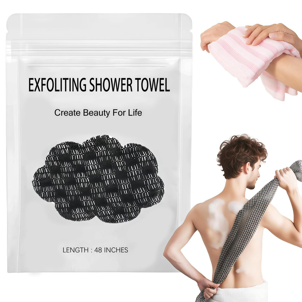 Toalla exfoliante ZIVWAGX dos en uno para cuerpo y cara, limpieza suave y profunda.
