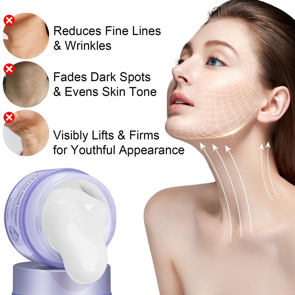 ZIXAOK neck cream helps even skin tone and reduce minor discoloration.
