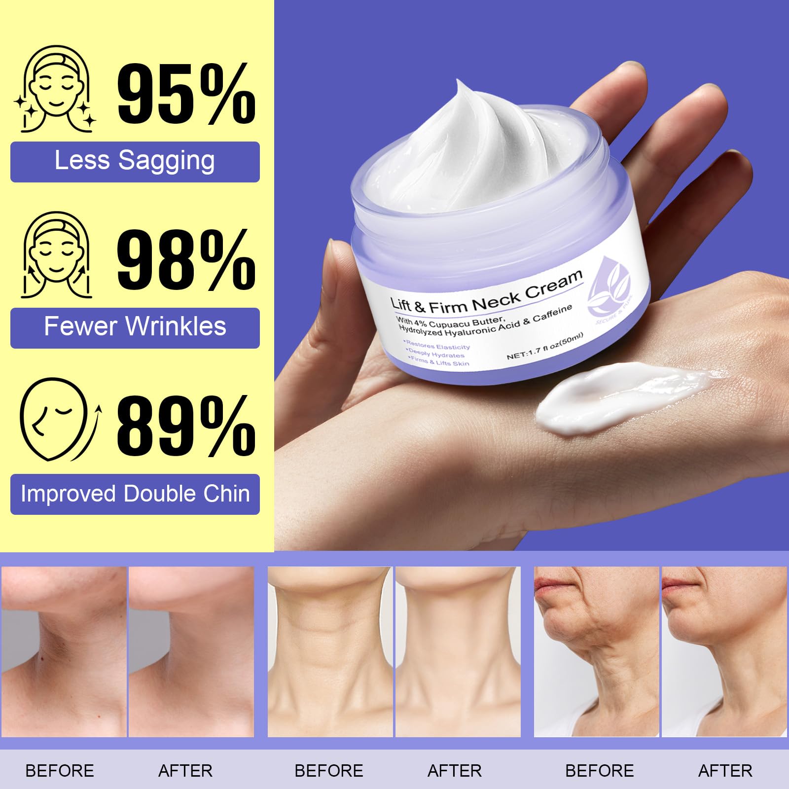 ZIXAOK neck cream texture shown in a convenient tube.