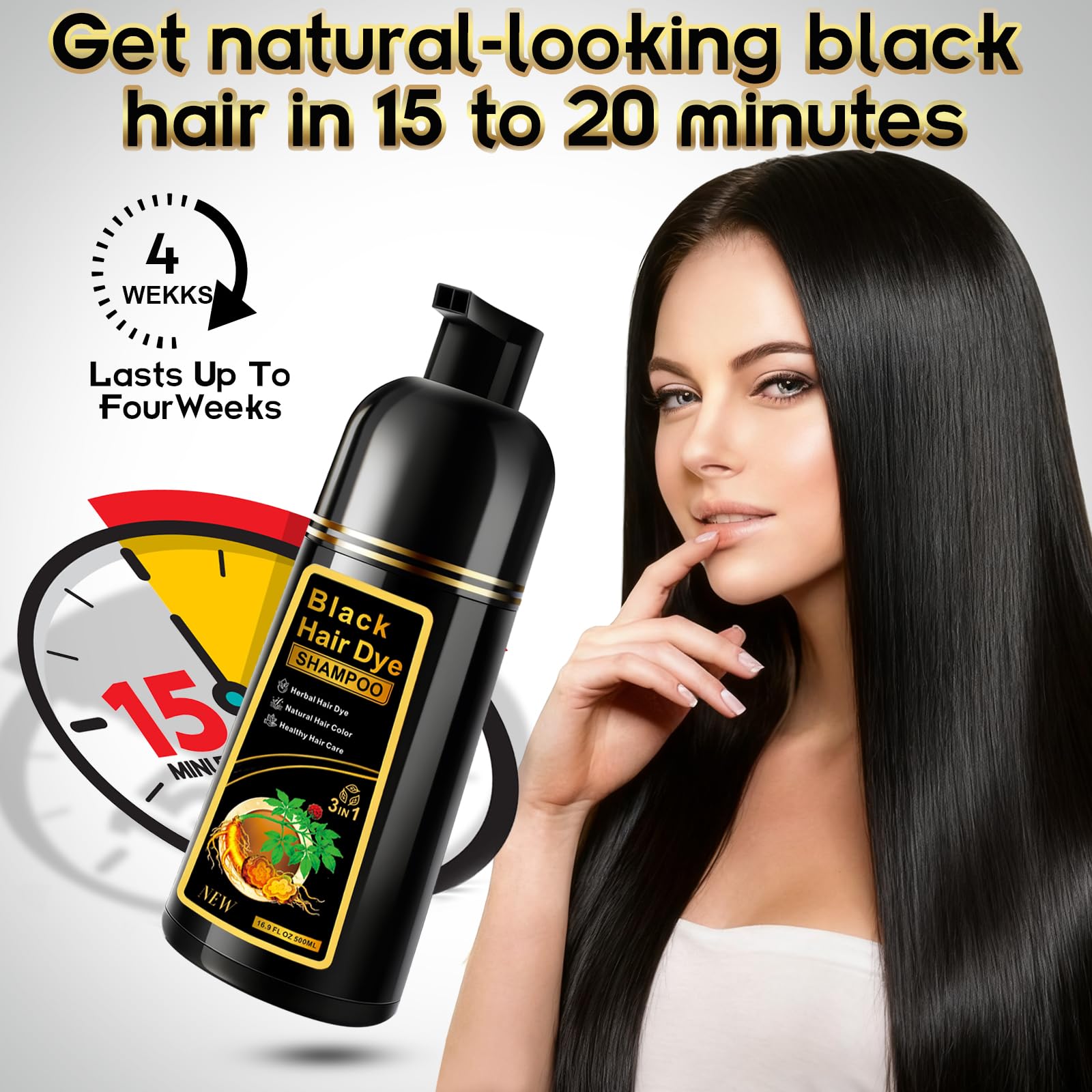 ZIXSIRP Black Hair Dye Shampoo includes gloves for mess-free use