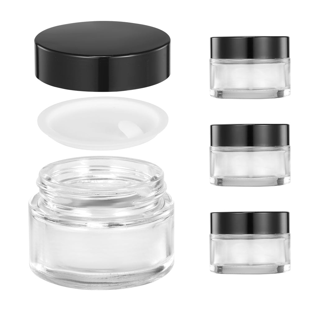 ZIYIZE clear glass jars 30ml 4-pack front view for compact cosmetic storage