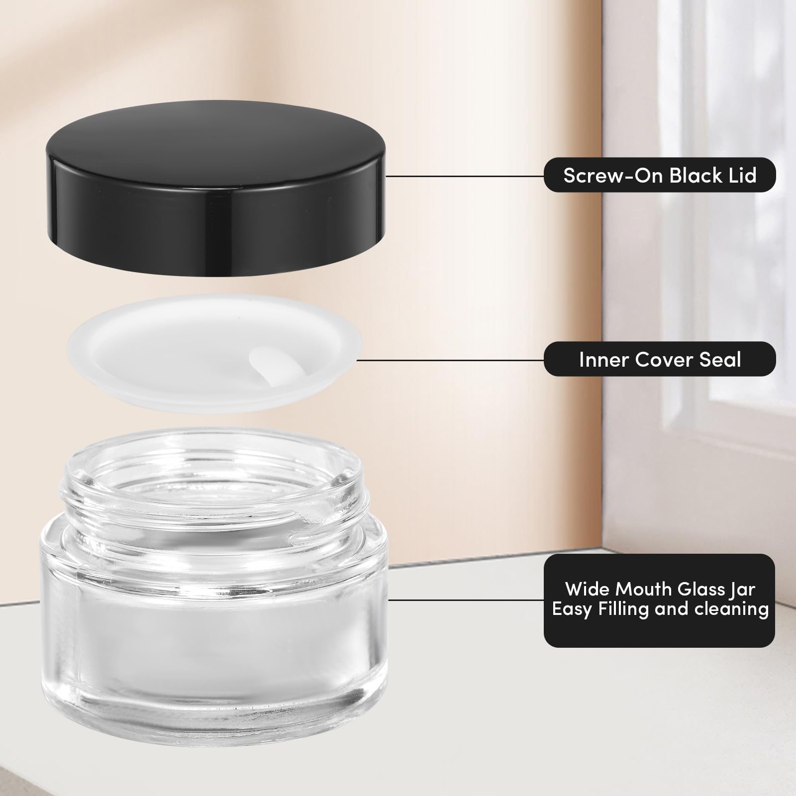 ZIYIZE travel-sized glass jars in a purse for on-the-go skincare