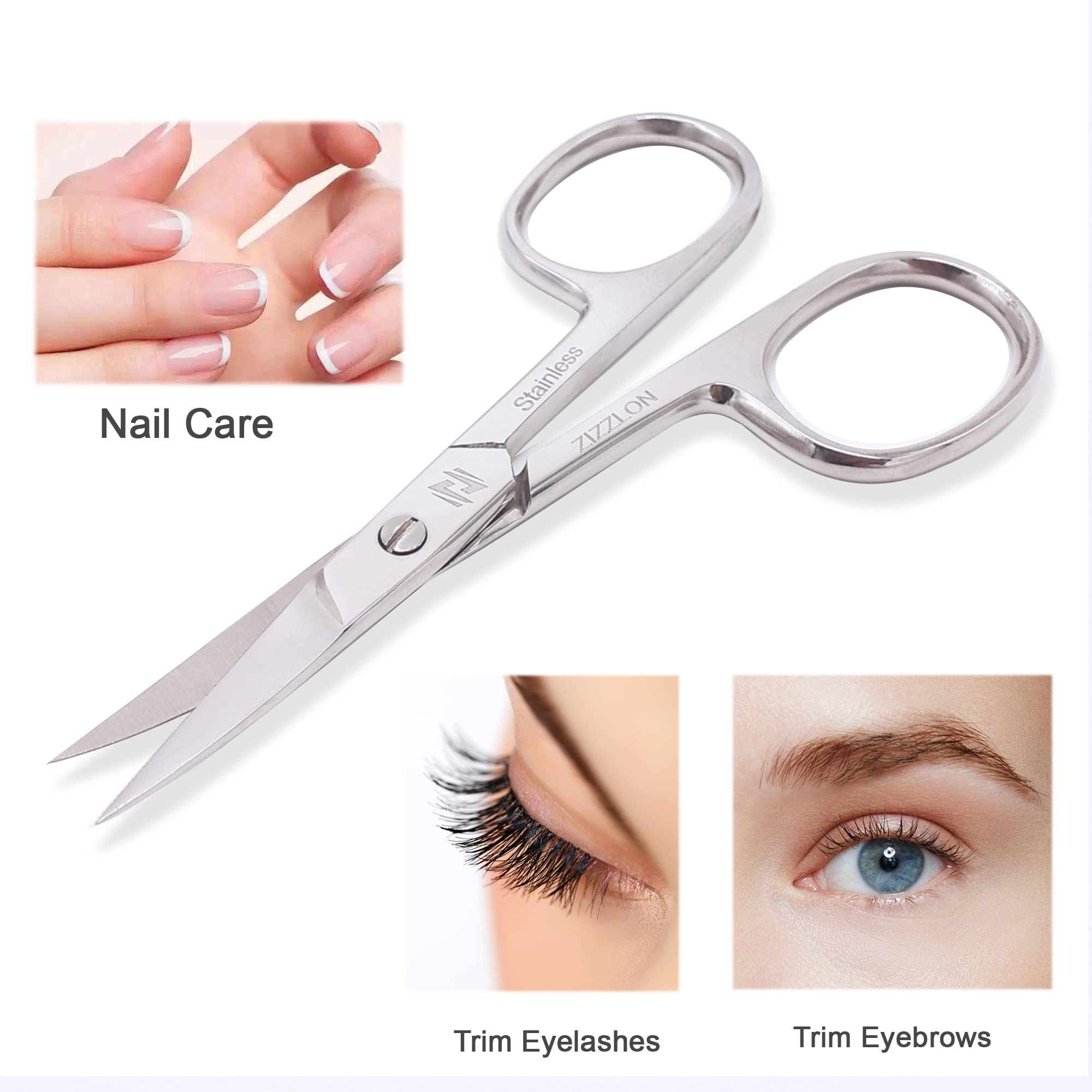 ZIZZLON nose hair scissors compact, easy grooming on the go